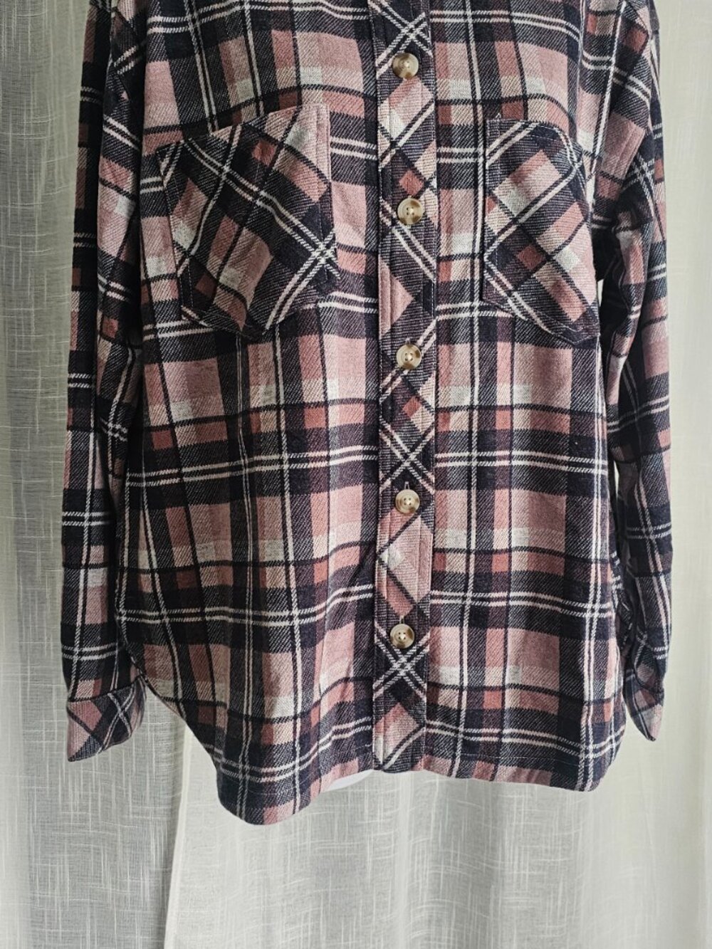 Cosmic Blue Love Stitch Fix Deanna Relaxed Knit Button Down Shirt Light Purple - Picture 2 of 3